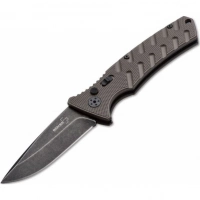 Автоматический складной нож Boker Plus Strike Coyote Spearpoint, сталь AUS-8 BlackWash™ Plain, рукоять анодированный алюминий, BK01BO424 купить в Волжском