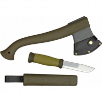 Набор Morakniv Outdoor Kit MG, нож Morakniv 2000 сталь Sandvik 12C27, цвет зеленый + топор купить в Волжском