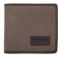 Портмоне ZIPPO, коричневое, натуральная кожа / холщовая ткань, 11×1,5×10,5 см купить в Волжском